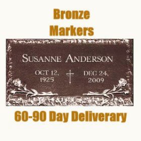Picture of Bronze Headstone 24X12 Takes 60-120 Days to Complete!