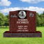 Picture of RED Single Upright Headstone Monument 24inch Top 34inch Base