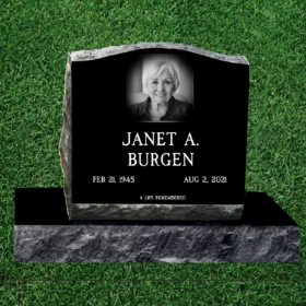 Picture of Black Granite Slant Headstones With Base 20" long x 10" thick x 16" high