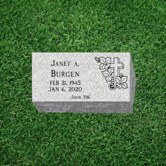 Picture of Single Grey Granite Pillow Marker