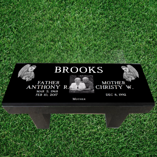 Picture of FLASH SALE! Bench Memorial Headstone Seat 