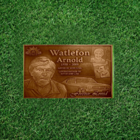 Picture of 3D Image Single Bronze Headstone - 24"x12" Mounted on 28x16 Granite