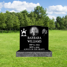 Picture of Black Granite Headstone 20inch Top 30inch Base 30% OFF!! 20x6x20