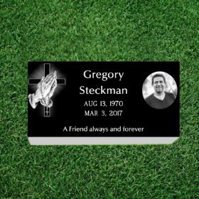 Picture of FREE PHOTOS! NOW 60% OFF Black Granite 24  x 12 Portrait Headstone