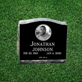 Picture of Black Granite Slant Headstone Marker 20" long x 10" thick x 16" high