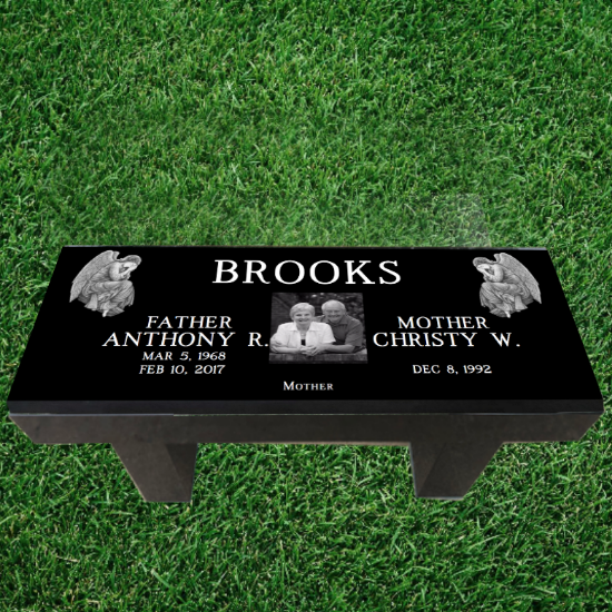 Picture of Bench Memorial Headstone Seat 36" Long x 14" Wide x 4" Thick